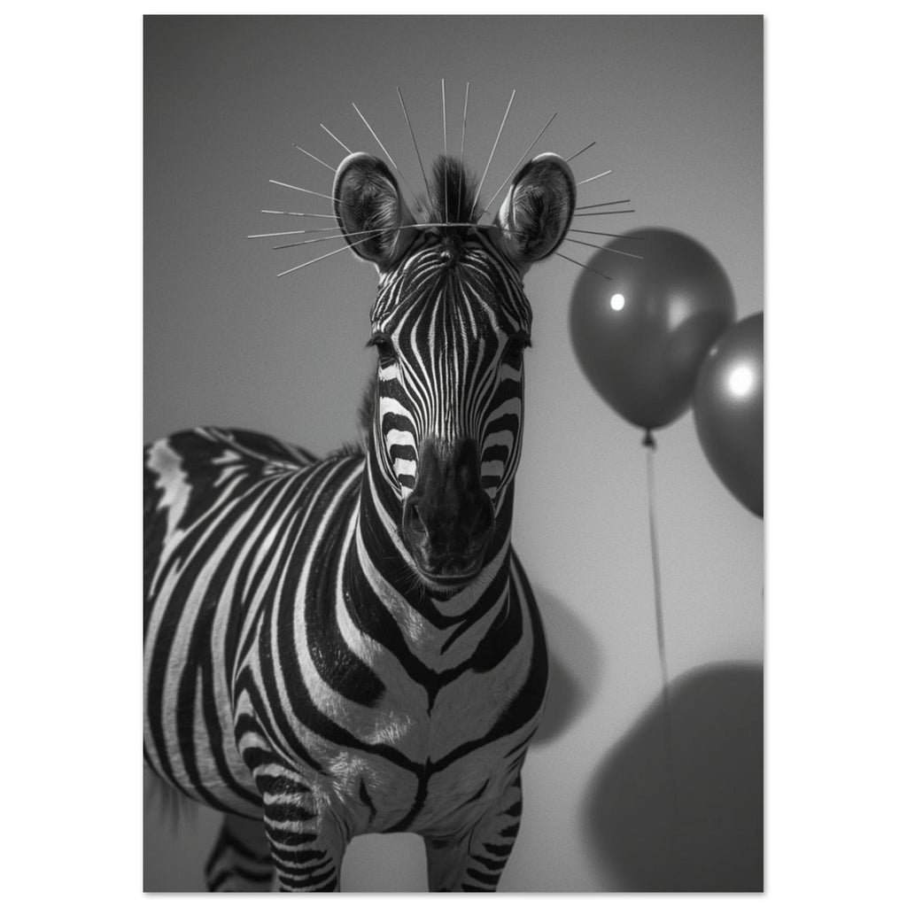 zebra art print for the living room, soft painterly artwork on matte paper