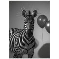 zebra art print for the living room, soft painterly artwork on matte paper