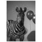 zebra art print for the living room, soft painterly artwork on matte paper