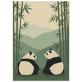 panda art print for the living room, soft painterly artwork on matte paper