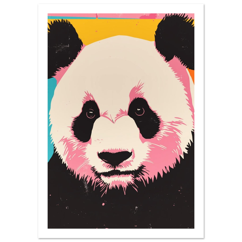 panda art print for the living room, soft painterly artwork on matte paper