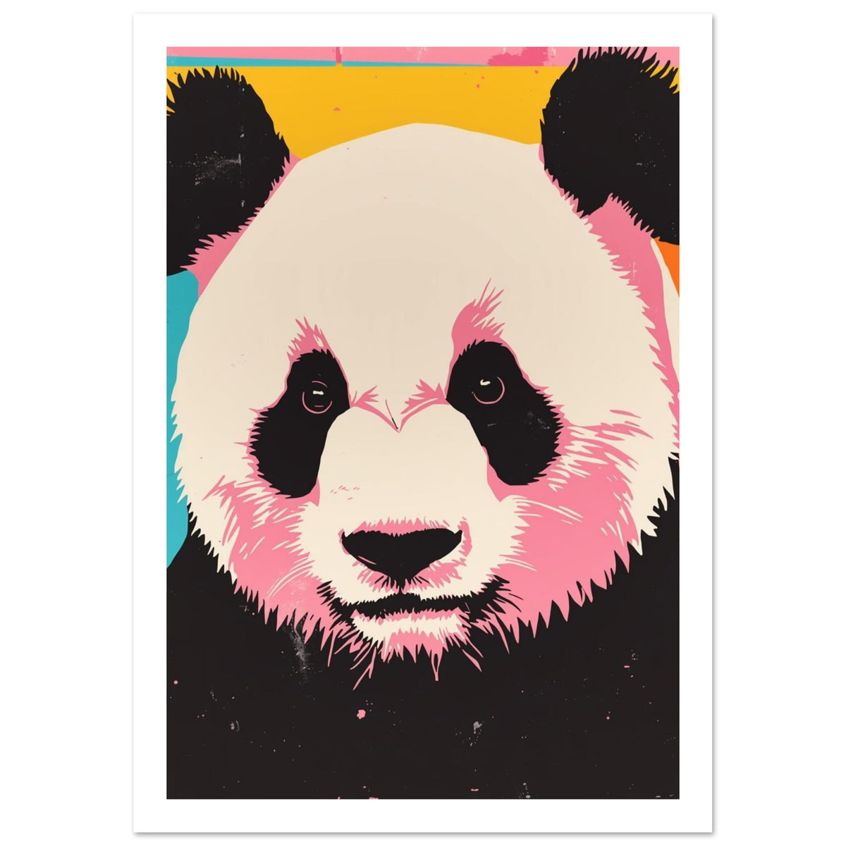 panda art print for the living room, soft painterly artwork on matte paper