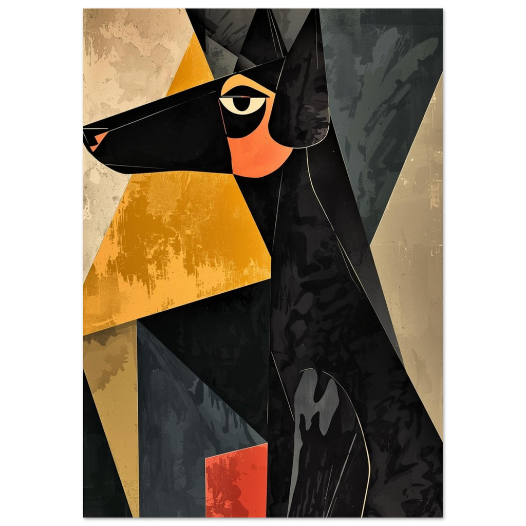 dog art print for the living room, soft painterly artwork on matte paper
