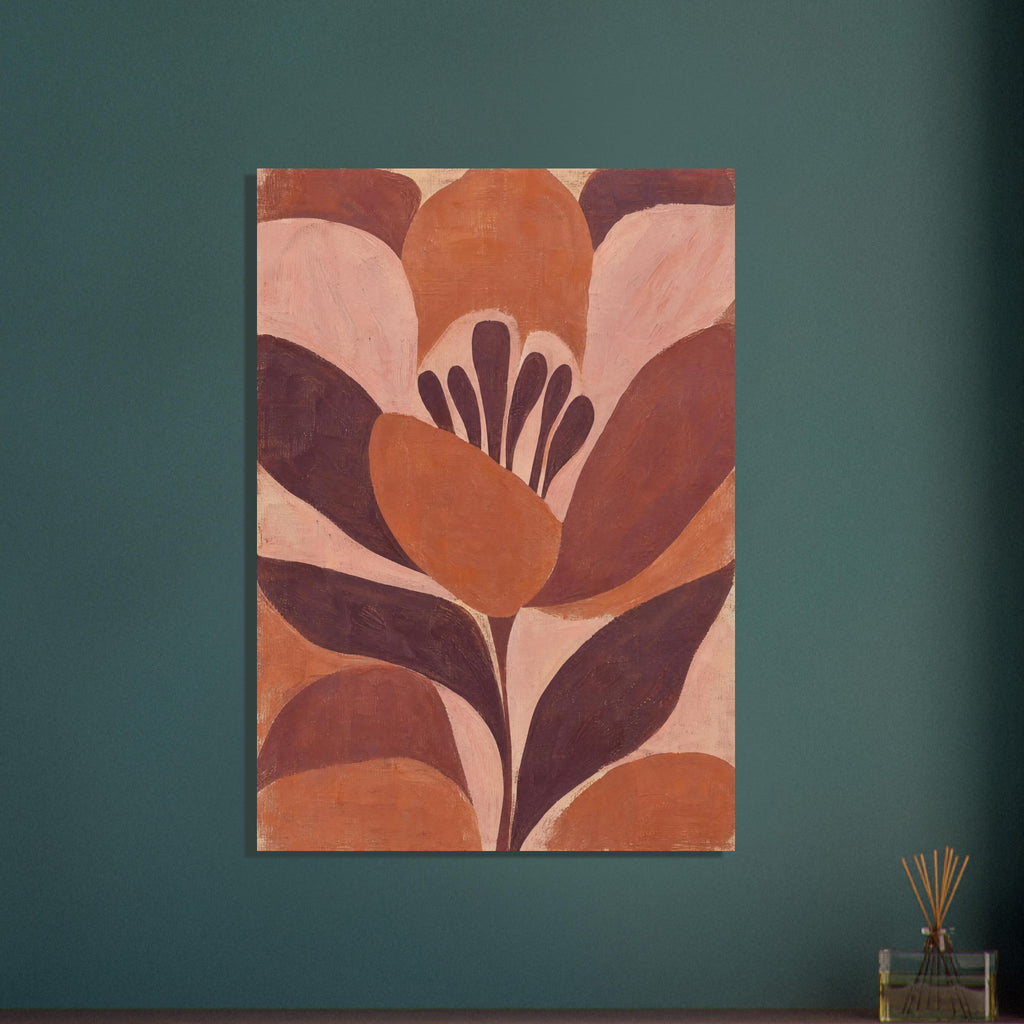 Terracotta Flower Abstract – abstract wall art print by Printavelle – close-up