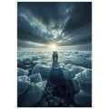 polar bear art print for the living room, soft painterly artwork on matte paper