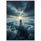 polar bear art print for the living room, soft painterly artwork on matte paper