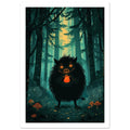 pig art print for the kitchen, soft painterly artwork on matte paper