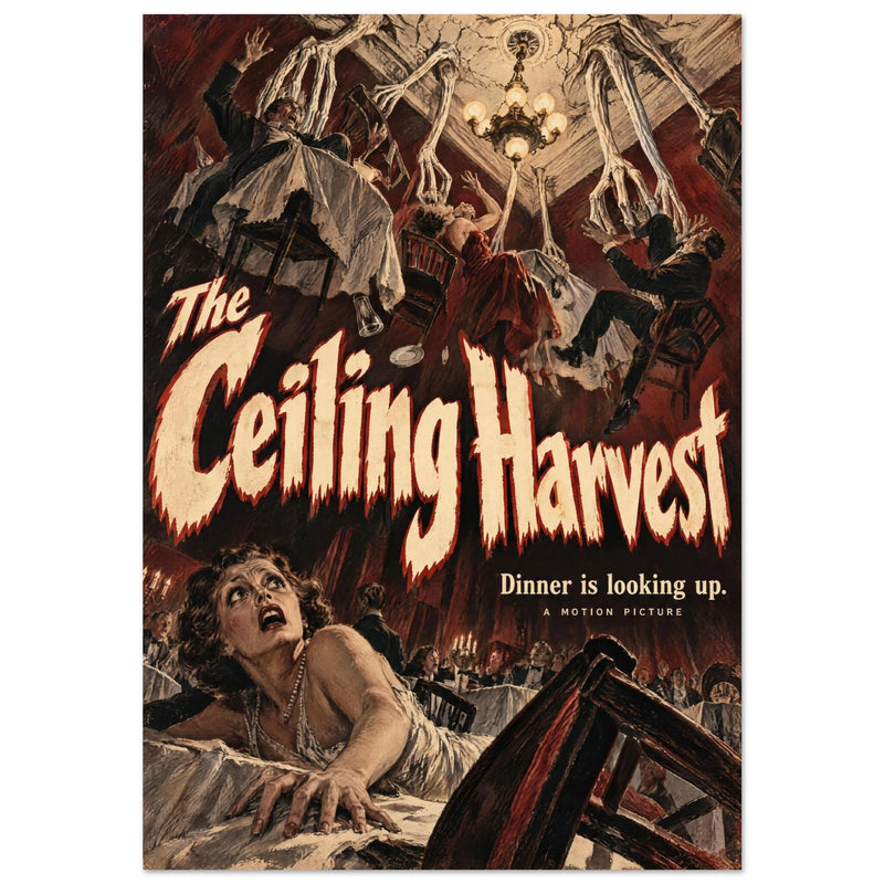 The Ceiling Harvest Retro Horror Poster