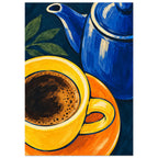 Blue And Yellow Coffee Art Print