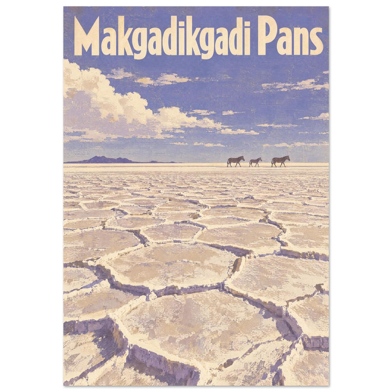 Makgadikgadi Pans Vintage Travel Poster