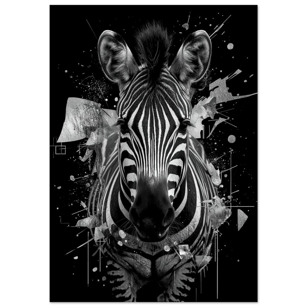 zebra art print for the living room, soft painterly artwork on matte paper