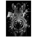 zebra art print for the living room, soft painterly artwork on matte paper