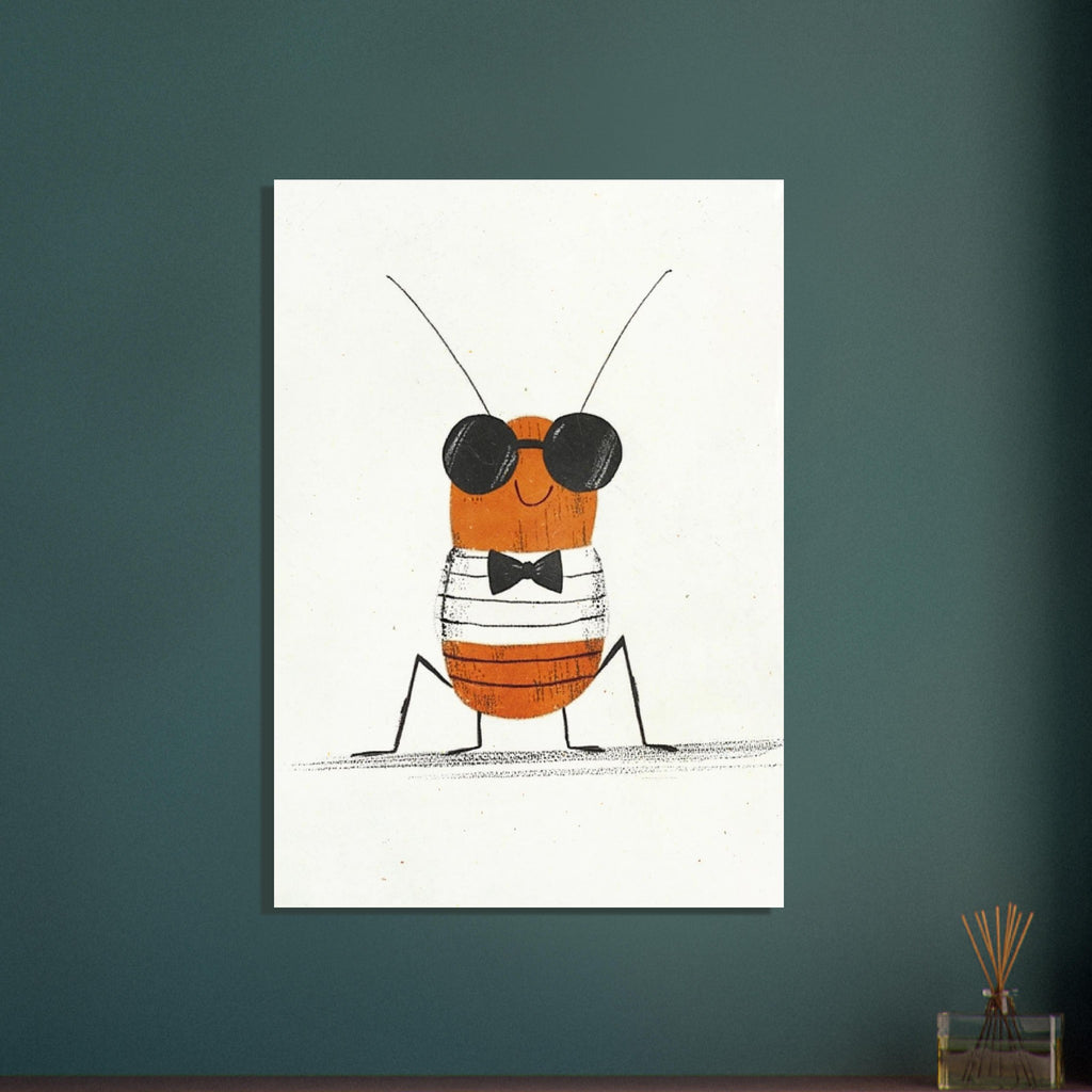 beetle art print for the home office, soft painterly artwork on matte paper