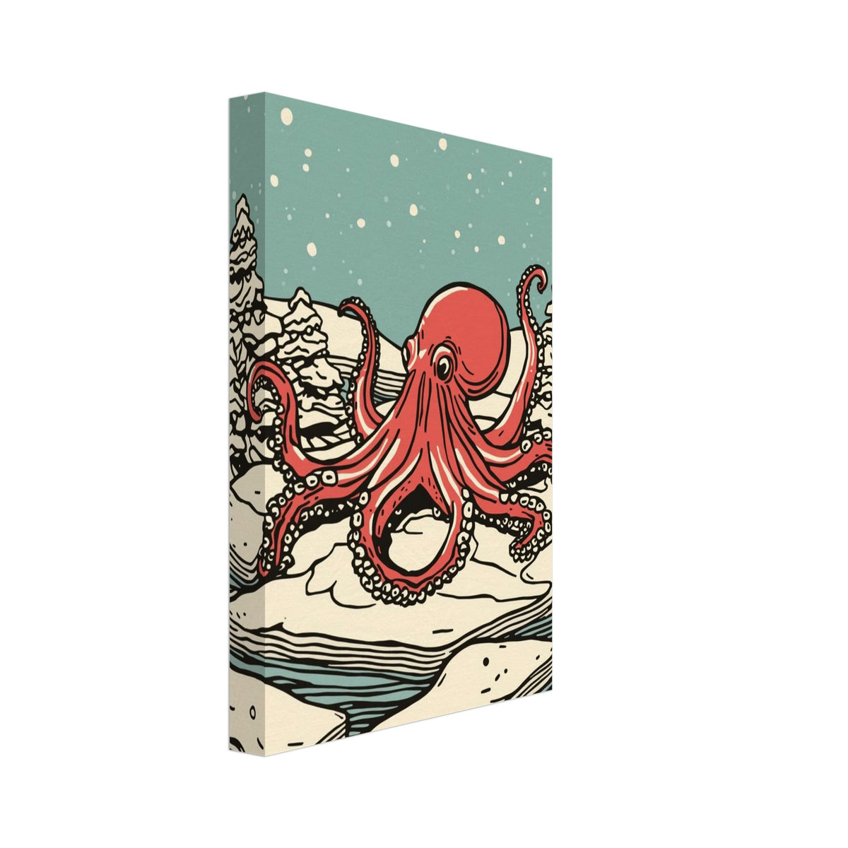 deep sea fish art print for the bathroom, soft painterly artwork on matte paper