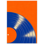 Vinylplade i blå og orange – plakat