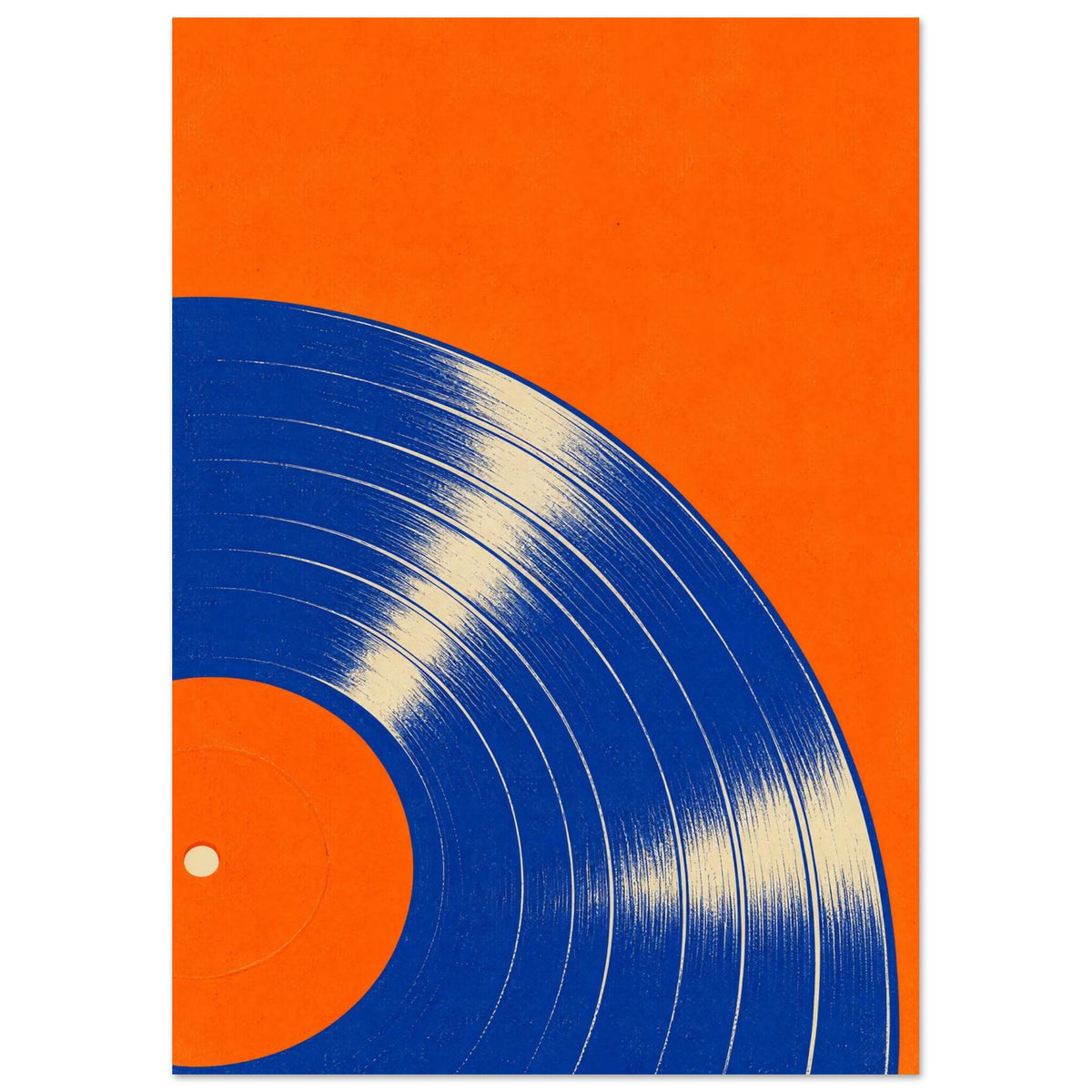 Vinylplade i blå og orange – plakat