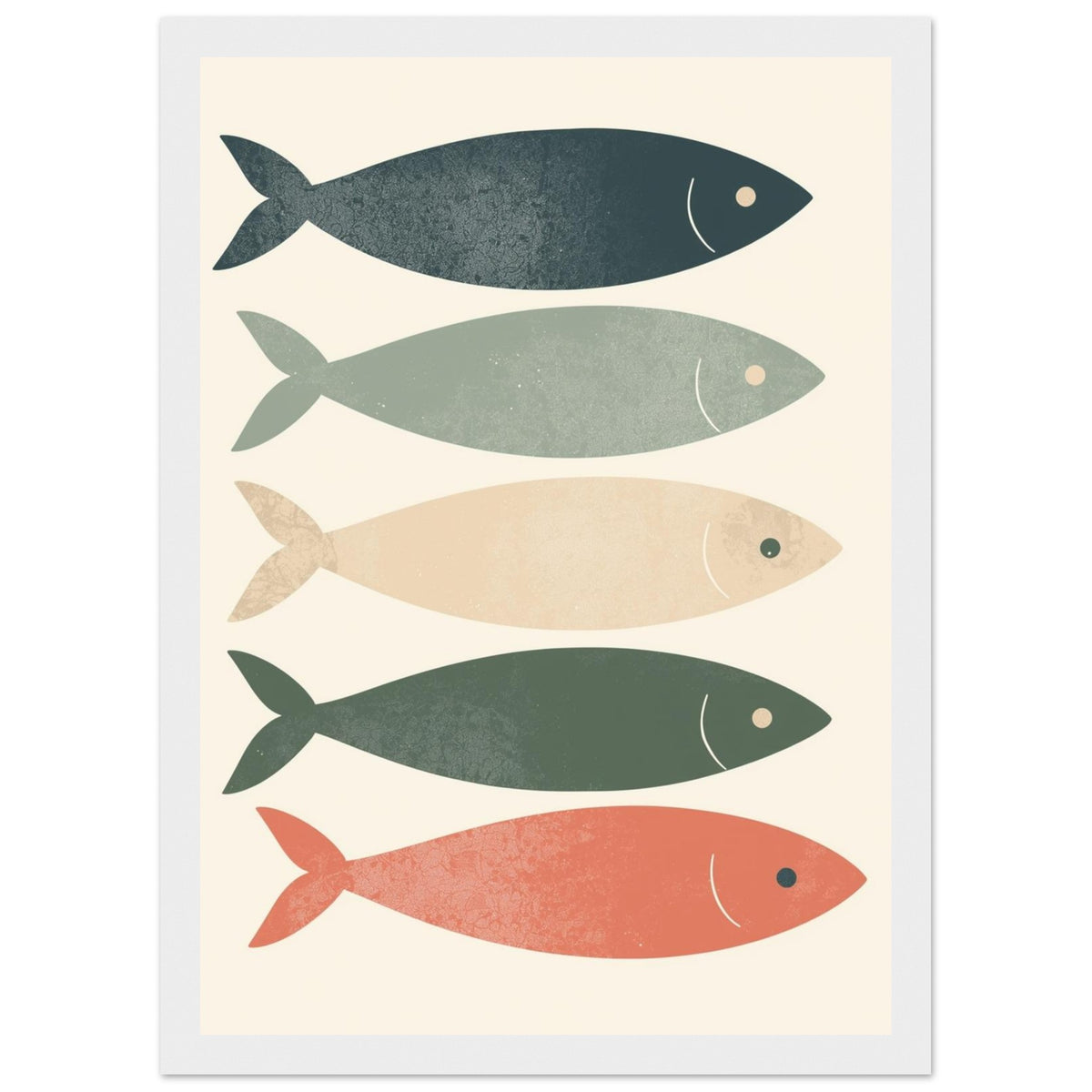 Deep Sea Fish Portrait Art Print – Framed