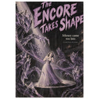Purple crystal creatures surround a woman in a gown on stage beneath lettering reading ‘The Encore Takes Shape’.