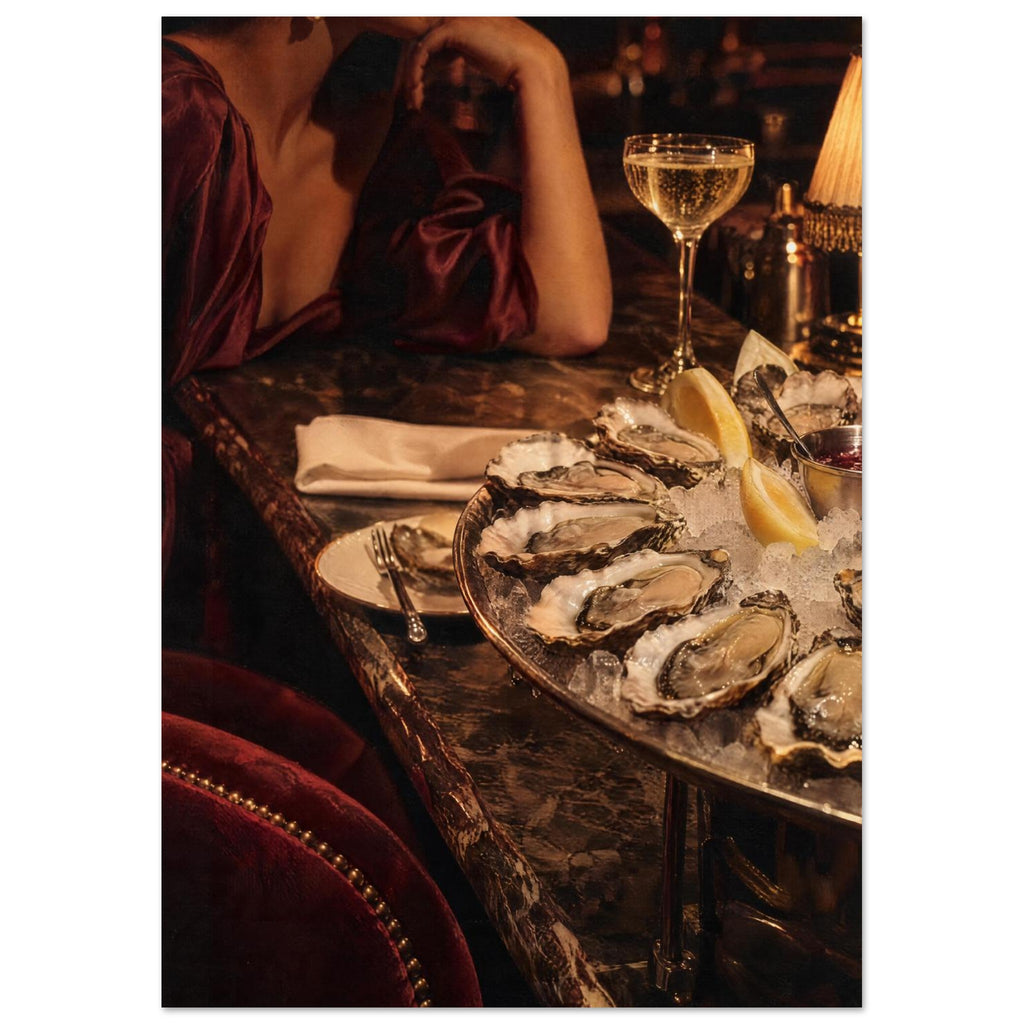 Oyster Bar Photography – photography wall art print by Printavelle – close-up