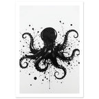 kraken art print for the home office, soft painterly artwork on matte paper