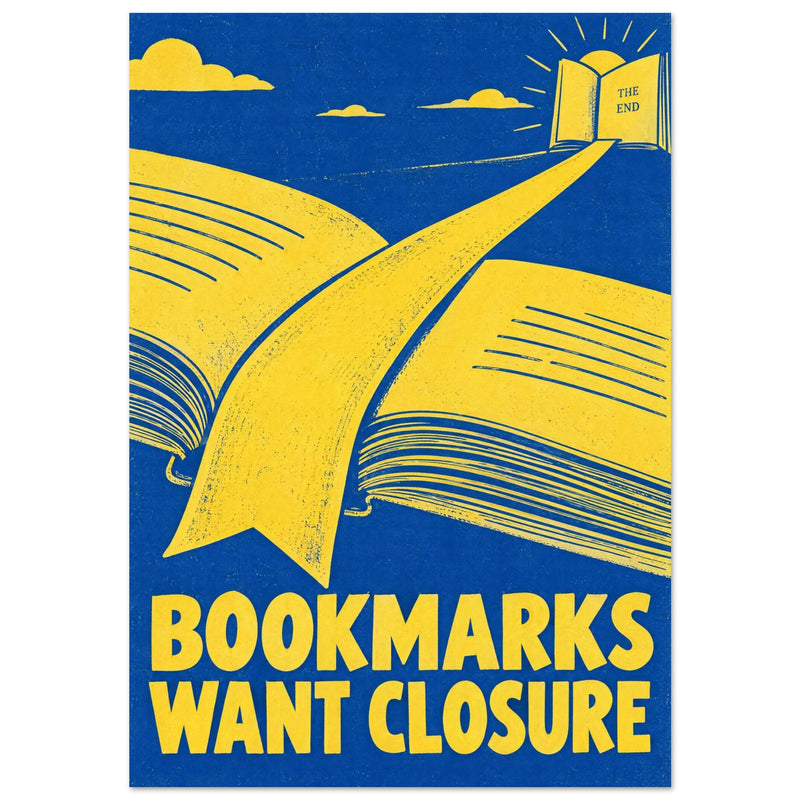 Bookmarks Want Closure i blått och gult – poster