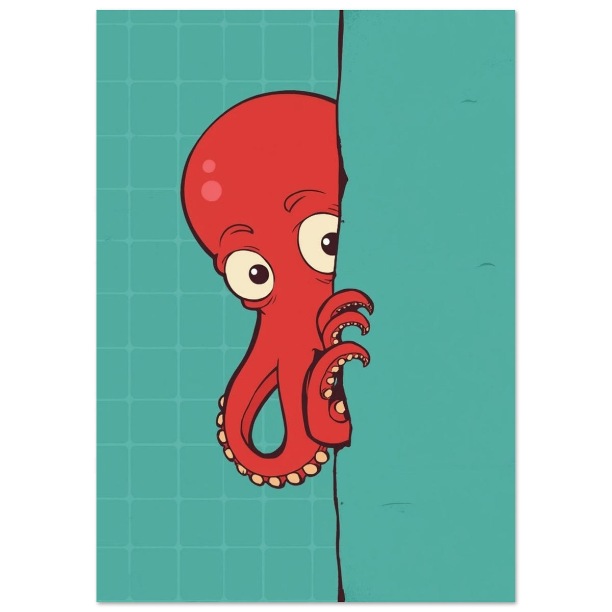 deep sea fish art print for the bathroom, soft painterly artwork on matte paper