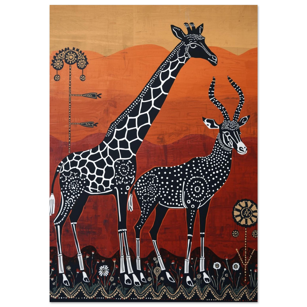wild animal art print for the living room, soft painterly artwork on matte paper