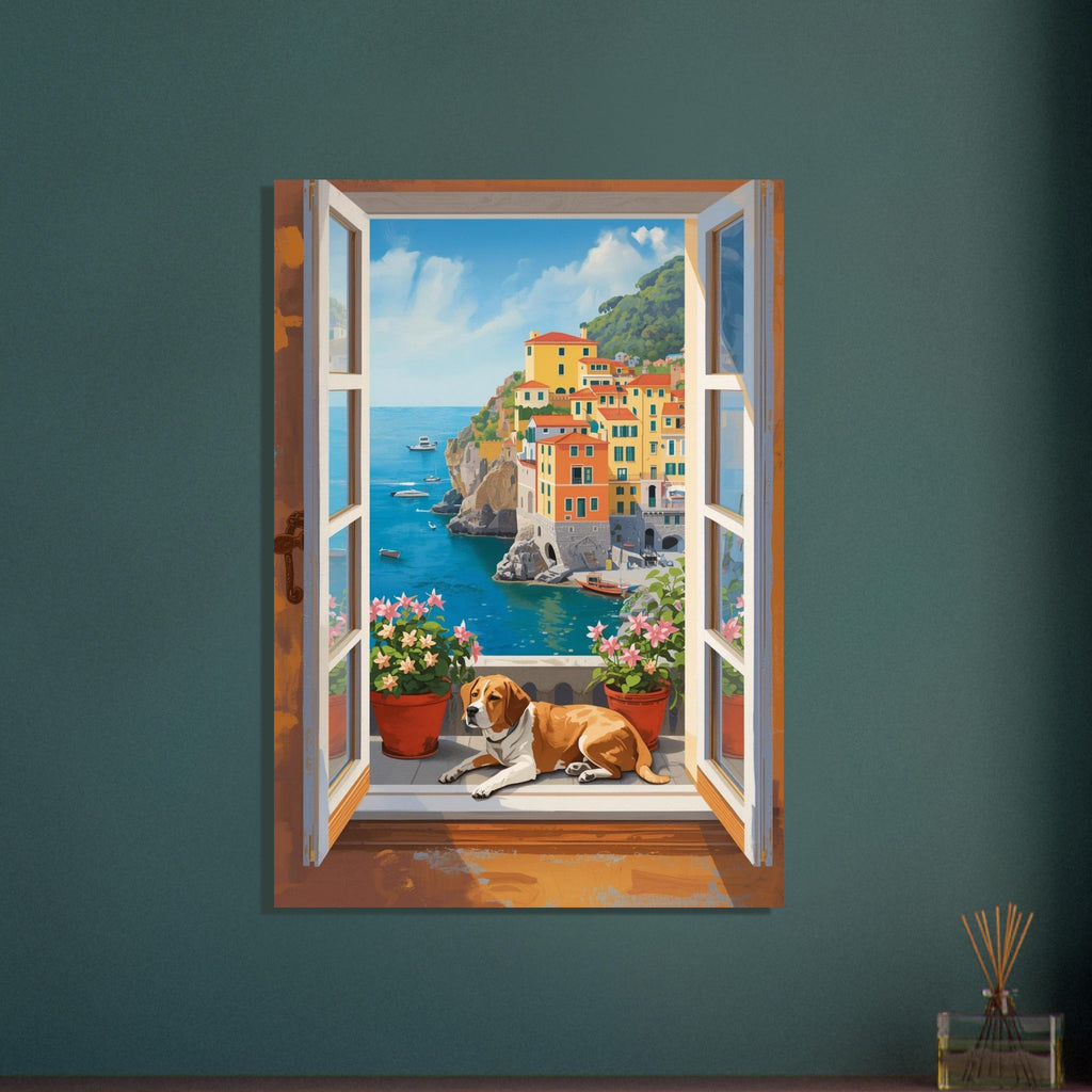 dog art print for the living room, soft painterly artwork on matte paper