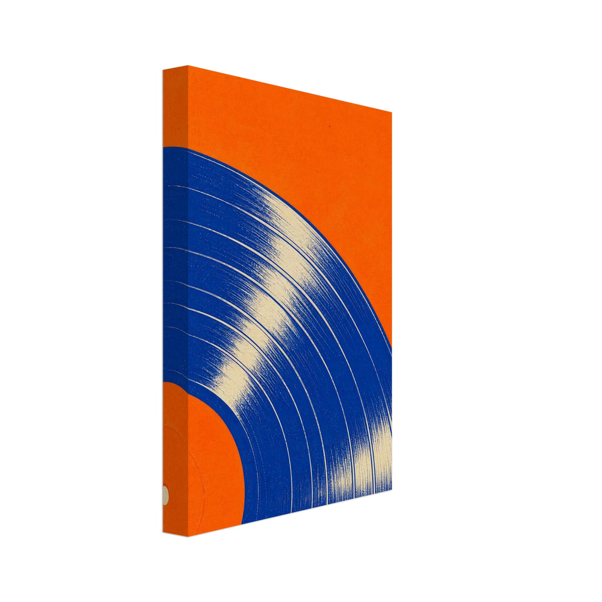 Vinylplate i blått og oransje – plakat – lerretstrykk