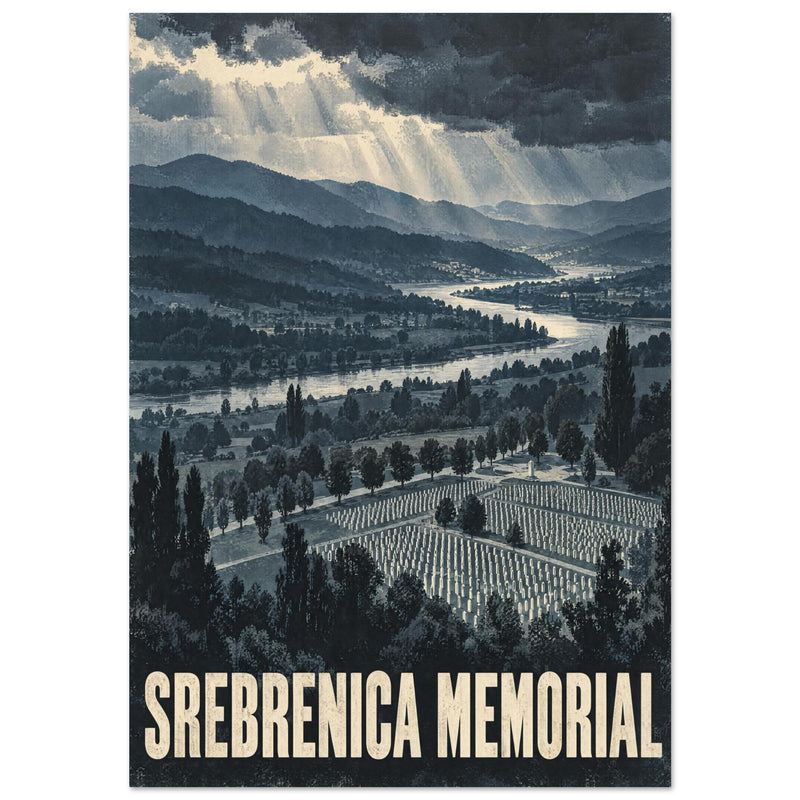 Srebrenica Memorial Vintage Style Poster