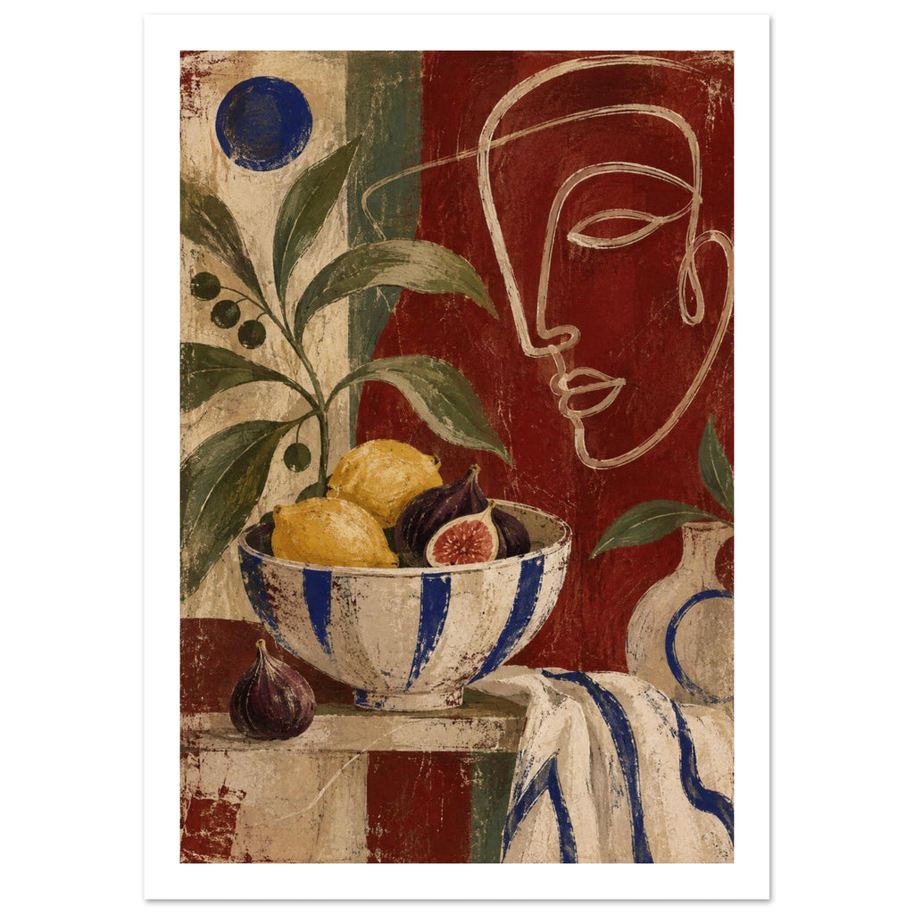 original abstract composition art print for the living room, soft painterly artwork on matte paper