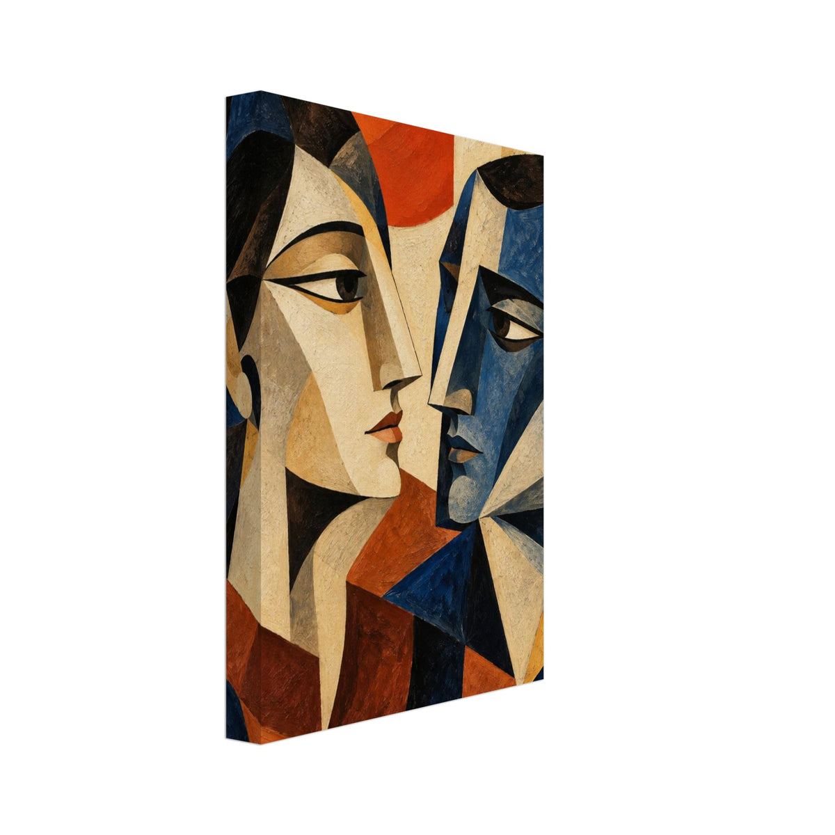 Two Faces Cubist Art Print – Canvas
