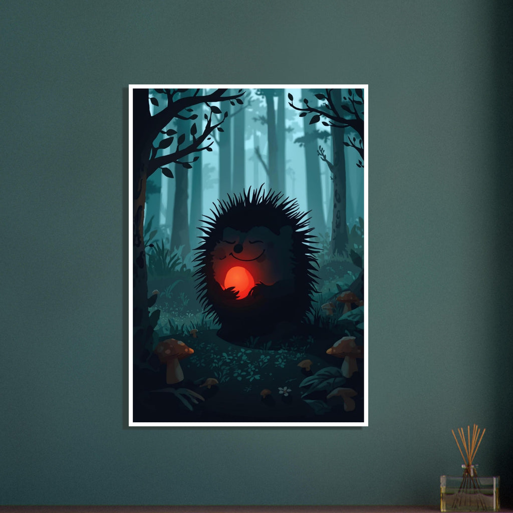 hedgehog art print for the nursery, soft painterly artwork on matte paper