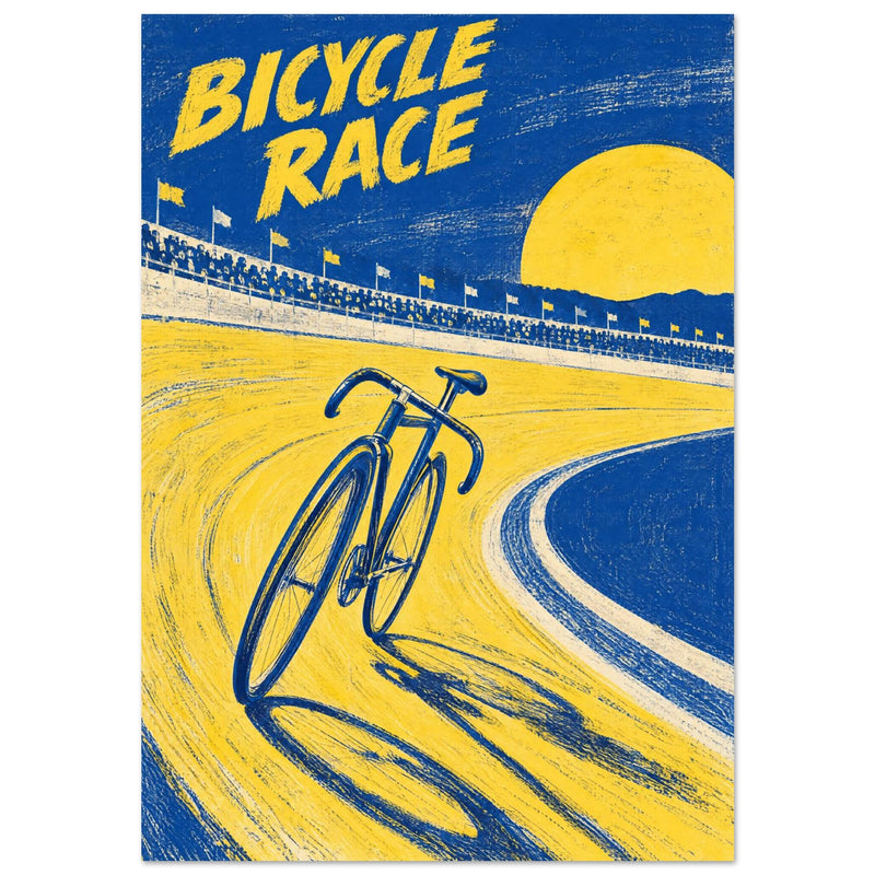 Bicycle Race Blue And Yellow Poster