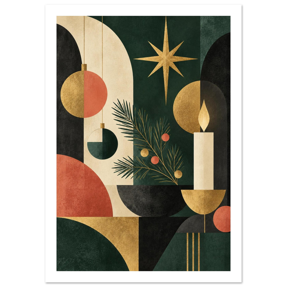 original abstract composition art print for the living room, soft painterly artwork on matte paper