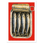 Sardine Tin Retro Art Print – White Border