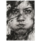 Expressive Face Black And White Art Print