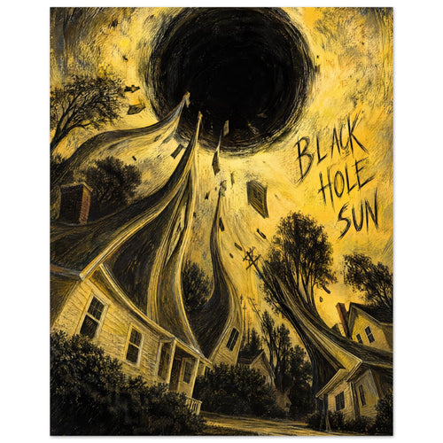 Black Hole Sun Surreal – illustration wall art print by Printavelle – detail