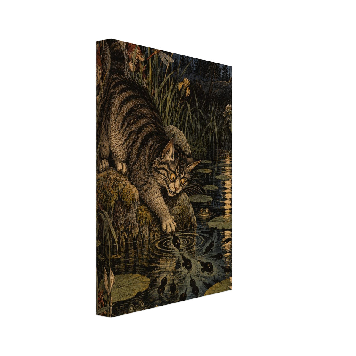 Moonlit Cat Fantasy Art Print – Canvas