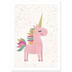 Unicorn in Soft Light Art Print – White Border