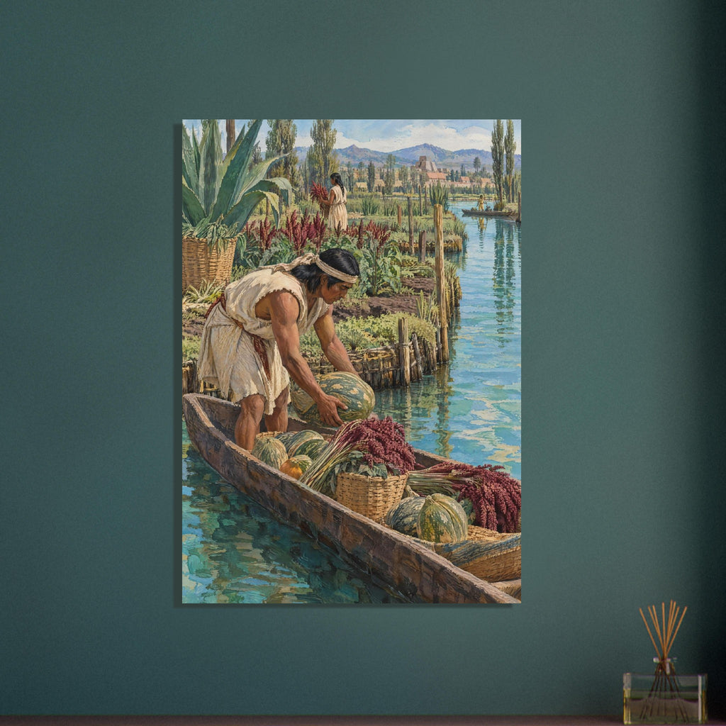 Canoe Harvest Landscape – realism wall art print by Printavelle – close-up