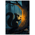 squirrel art print for the nursery, soft painterly artwork on matte paper