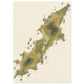 Island Contour Map Olive – illustration wall art print by Printavelle – close-up