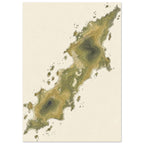 Island Contour Map Olive – illustration wall art print by Printavelle – close-up