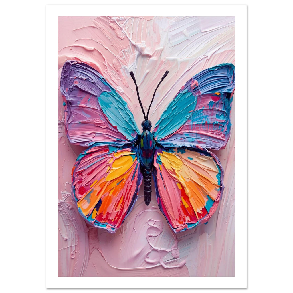 butterfly art print for the bedroom, soft painterly artwork on matte paper