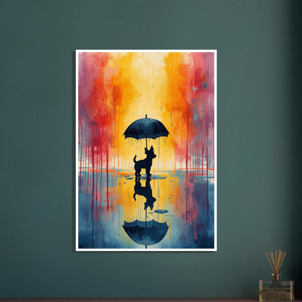 dog art print for the living room, soft painterly artwork on matte paper