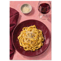 Pasta And Red Wine – illustration wall art print by Printavelle – close-up