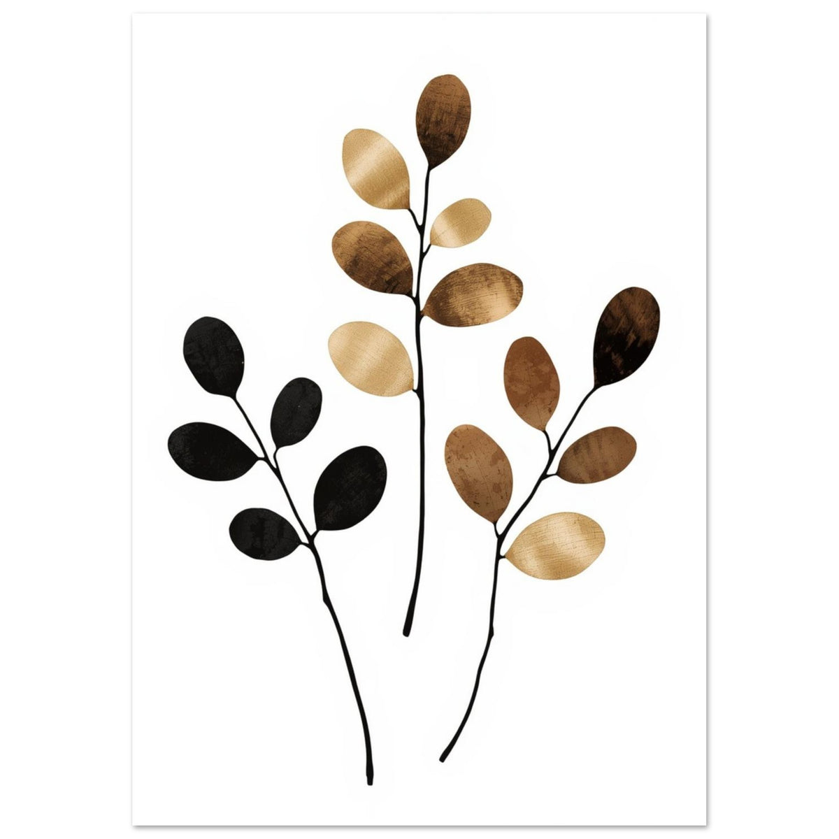 Leaf Branches Minimalist Botanical Art Print