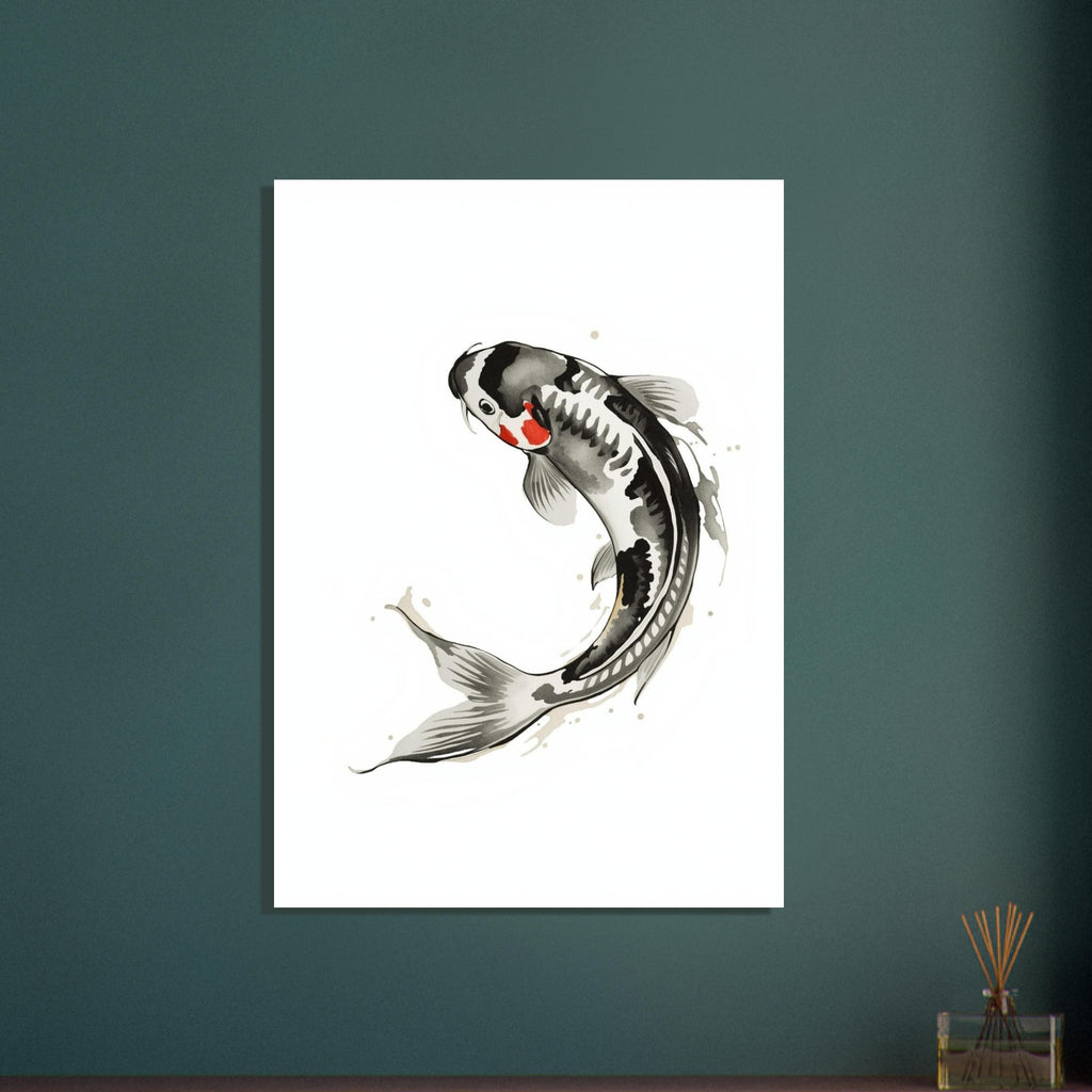 koi fish art print for the bathroom, soft painterly artwork on matte paper