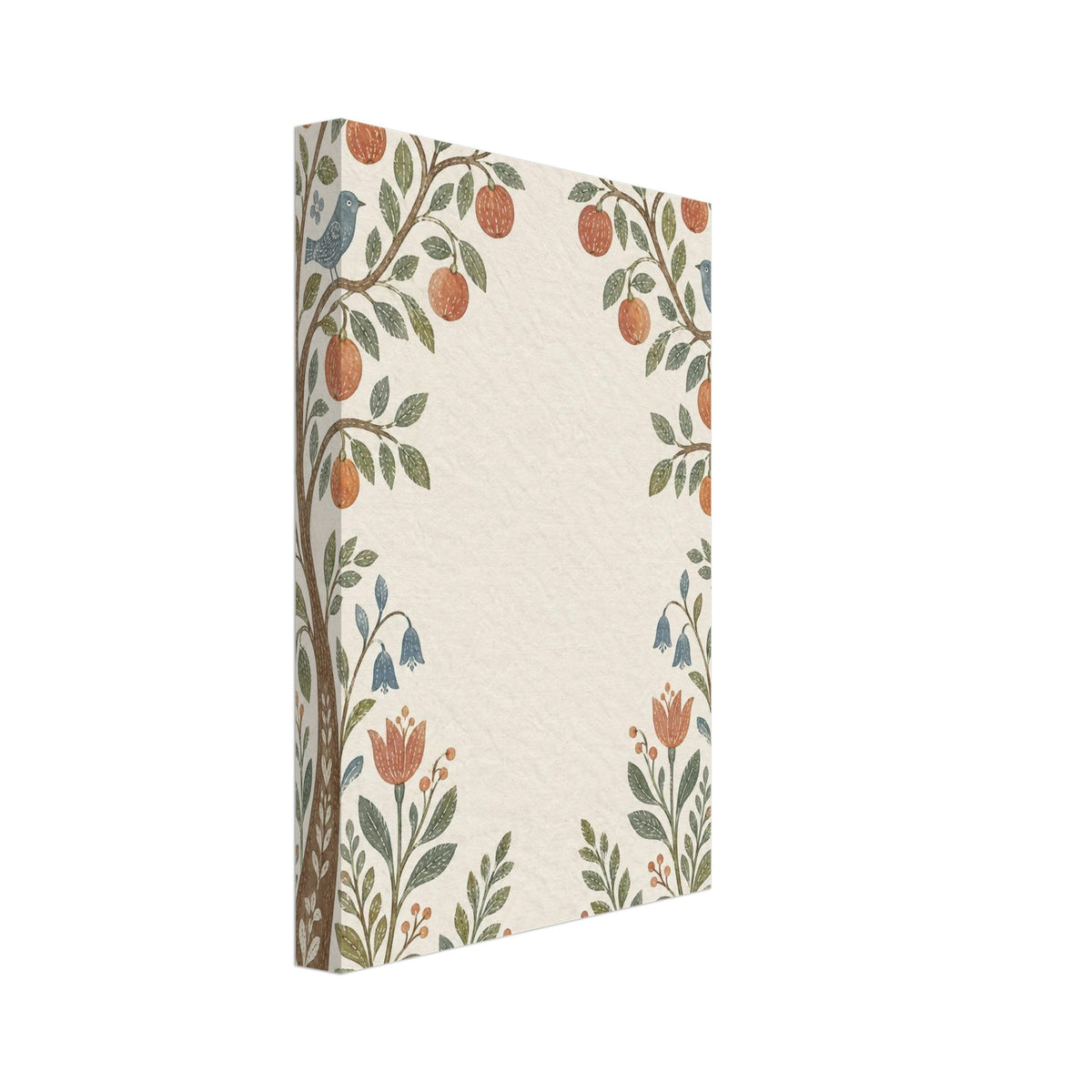 Orchard Birds Folk Art Print – Canvas